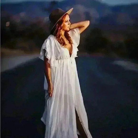 Vintage Bohemian Long Beach Dress - Picture 6 of 16